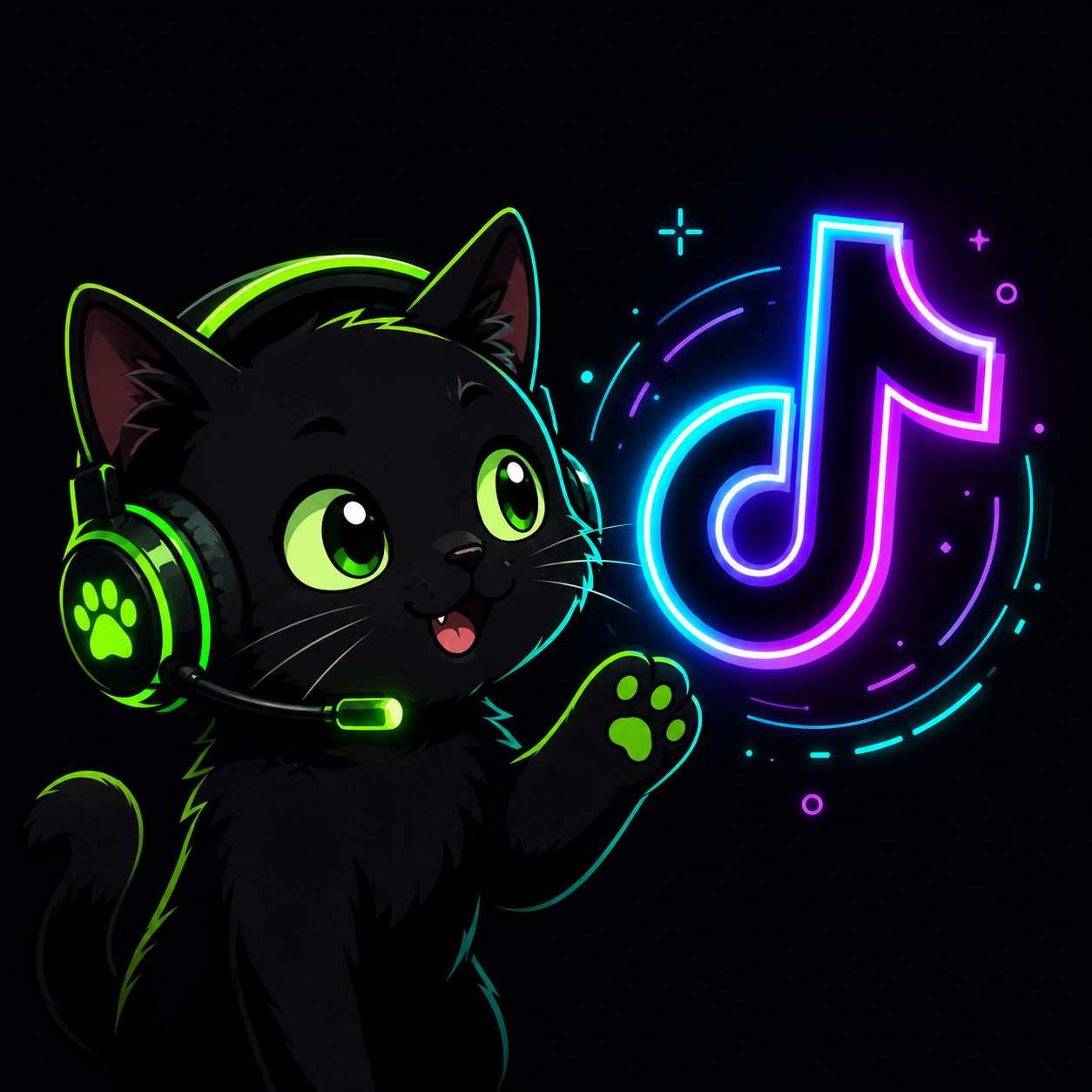 TikTok Motiv mit Zockerbude Katze